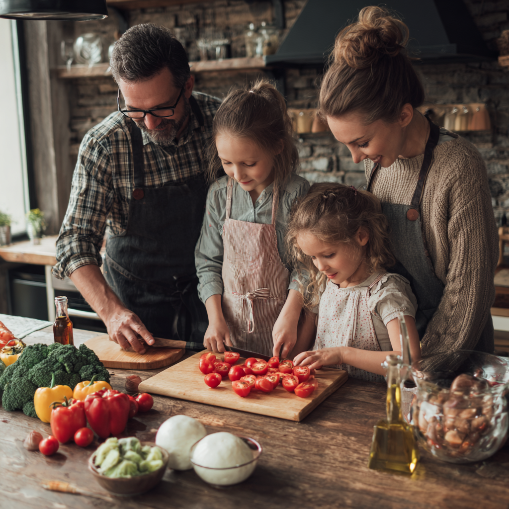 Пълнозърнести храни, ядки и риба на маса